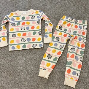 Kids Hanna Andersson Easter Egg Pajamas 2-piece Set, Long Sleeved, 100% Cotton,